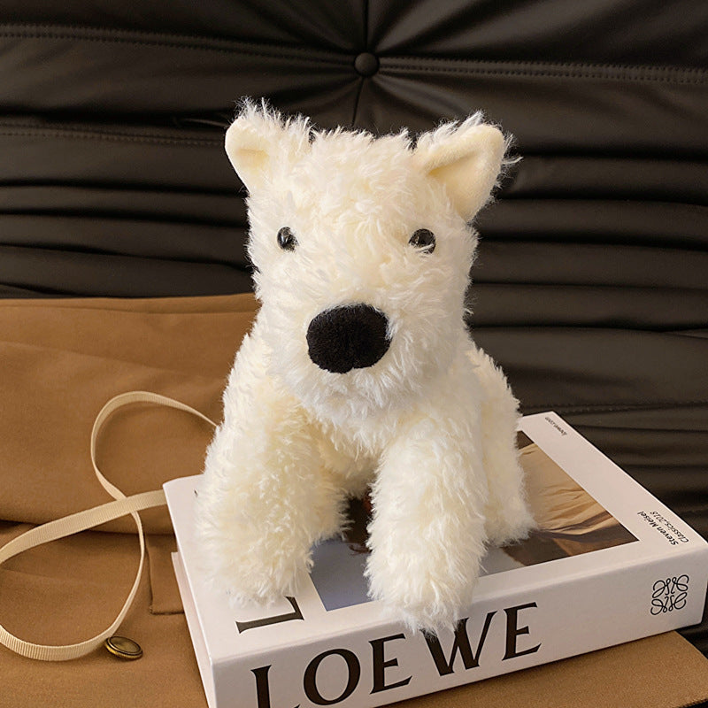 Cute Puppy Plush Bag Cartoon Shoulder Messenger with Mobile Phone Pocket - cute puppy plush bag cartoon shoulder