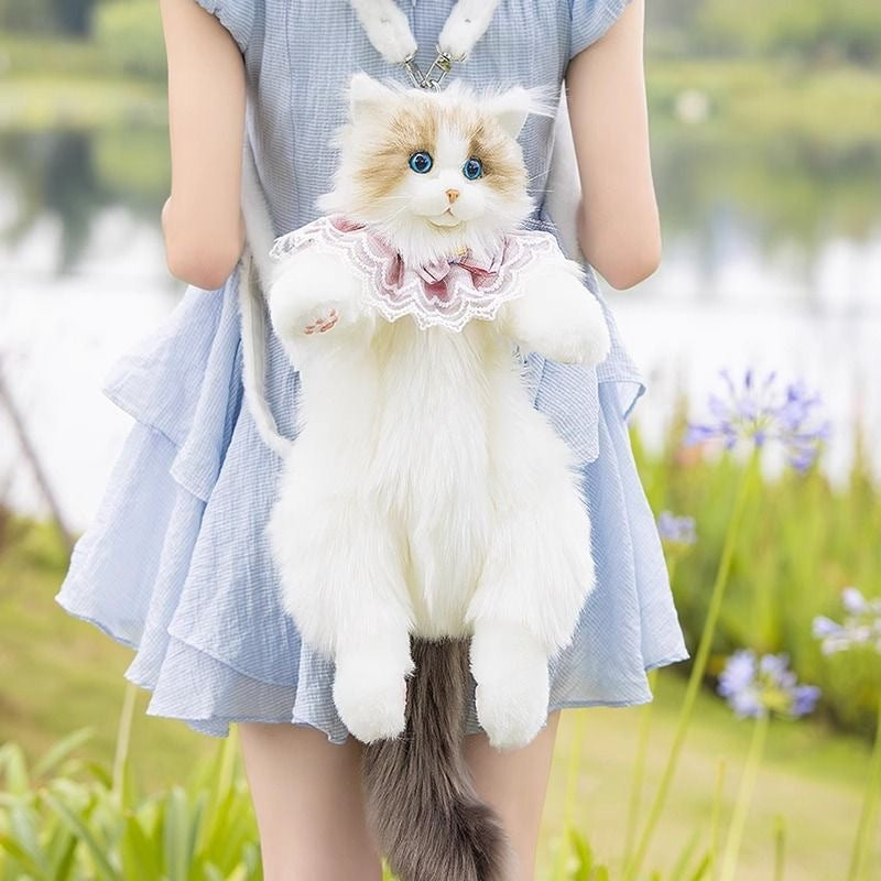 Cute Ragdoll Backpack Plush Animal Lining for Men and Women - Teleplus cute ragdoll backpack plush doll