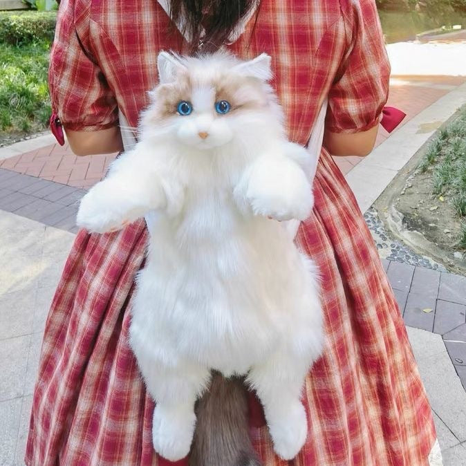 Cute Ragdoll Backpack Plush Animal Lining for Men and Women - Teleplus cute ragdoll backpack plush doll