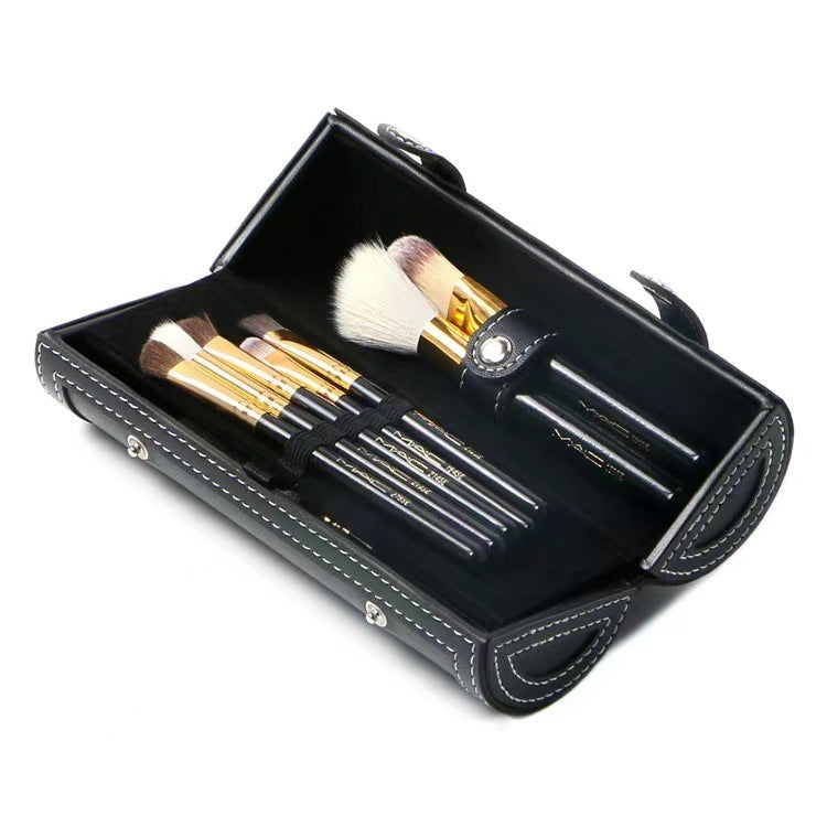 Cylindrical Wool Makeup Brush Set with Storage Box for Flawless Application - Teleplus cylindrical wool makeup brush set