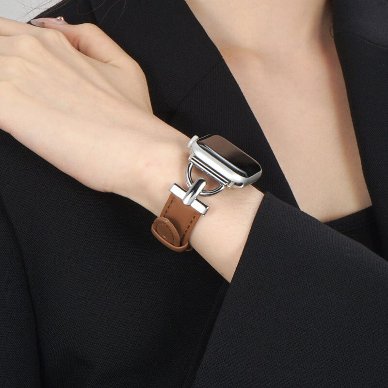 Small barbarian word buckle with leather and metal in multiple colors - D Word Buckle Barbarian Rose Gold Strap small