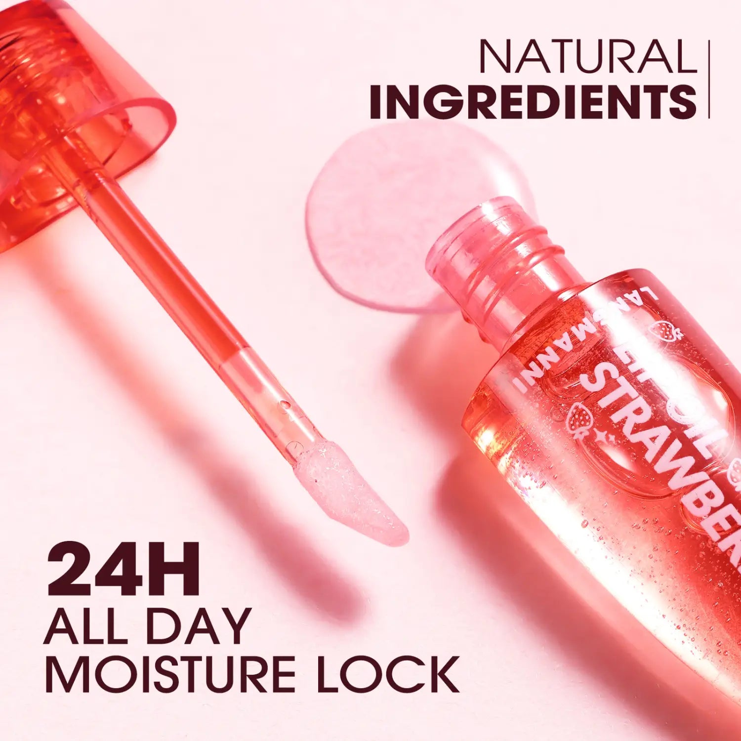 Aloe Lip Gloss with Strawberry Flavor Nourishing Moisturizer for Smooth Lips