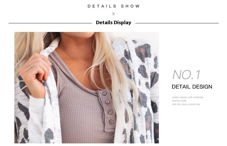 Liopard Priontáil Polar Poll Pollee Pocket Cardigan Loose Fit Streetwear Streetwear na mBan