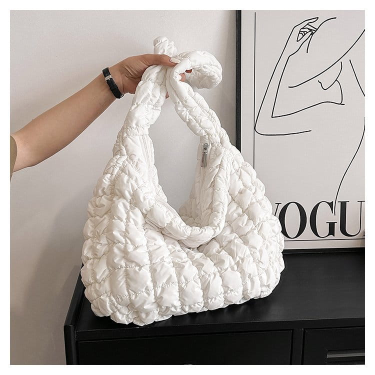 Pleated Cloud Bag Fashion Shoulder Portable Large Polyester Daily Match