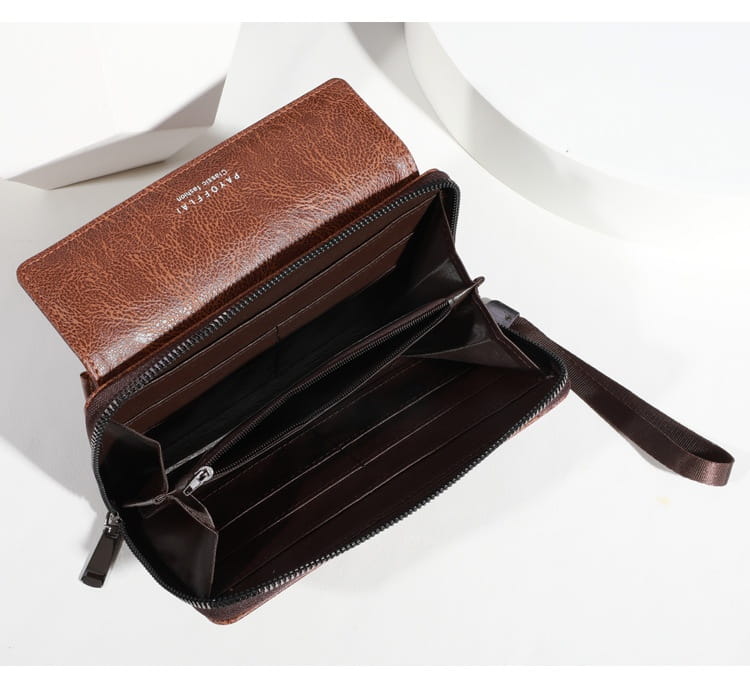 Portefeuille en cuir simple urbain pour hommes et femmes noire brun pu