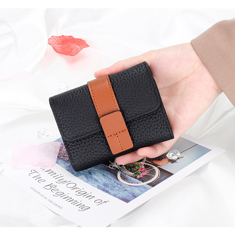 Women’s Leather Card Holder Small Exquisite High-end Multiple Card Slots - Exquisite Card Holder with Coin Pocket