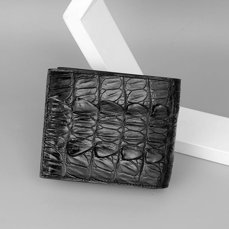 Black Crocodile Skin Bone Wallet for Men in the United States
