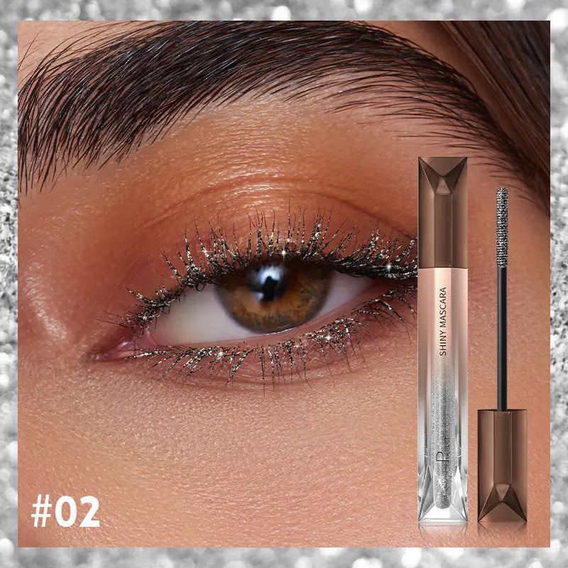 Debris Mascara Pearlescent Glittering Makeup for Long Curly White Pink Black Colors