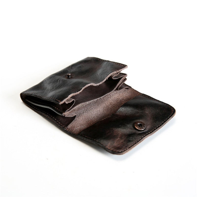 Men’s Retro Top Layer Cowhide Short Wallet - Snag a Layer Cowhide Wallet for Retro Flair