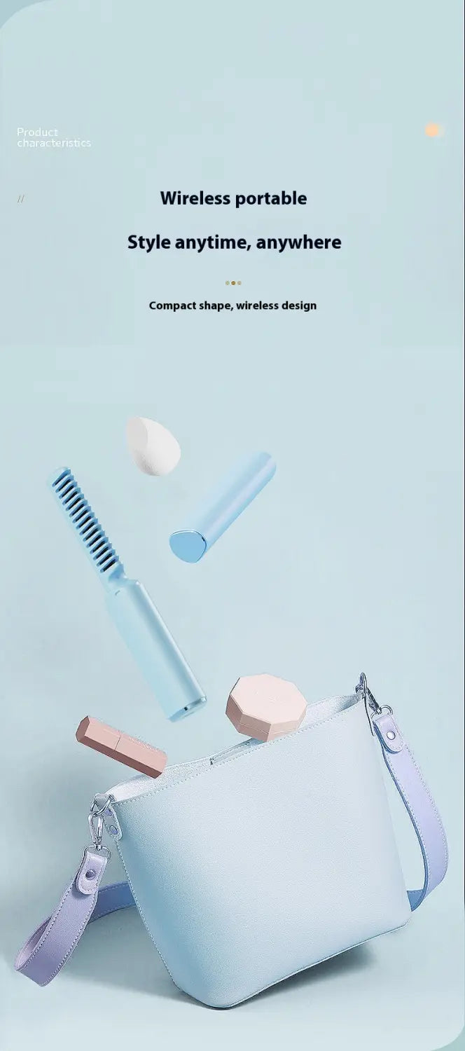 Wireless Hair Straighteners Small USB Rechargeable Titanium Coating