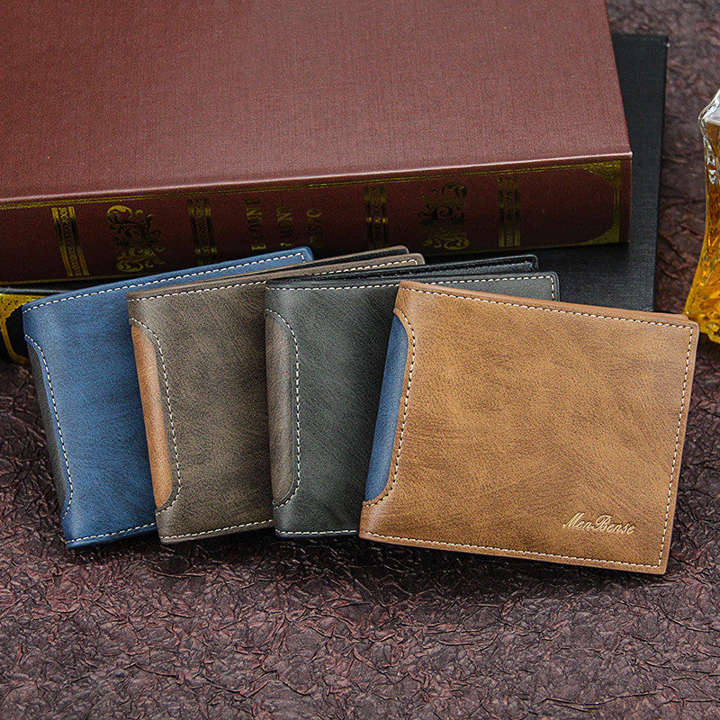 D2405-M PU Leather Wallet Urban Simplicity Contrasting Colors for Men - d2405-m