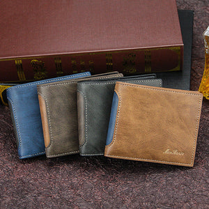 D2405-M PU Leather Wallet Urban Simplicity Contrasting Colors for Men - d2405-m
