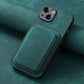 Magnetic Phone Case Solid Color Fine Hole Card Holder Protective Cover