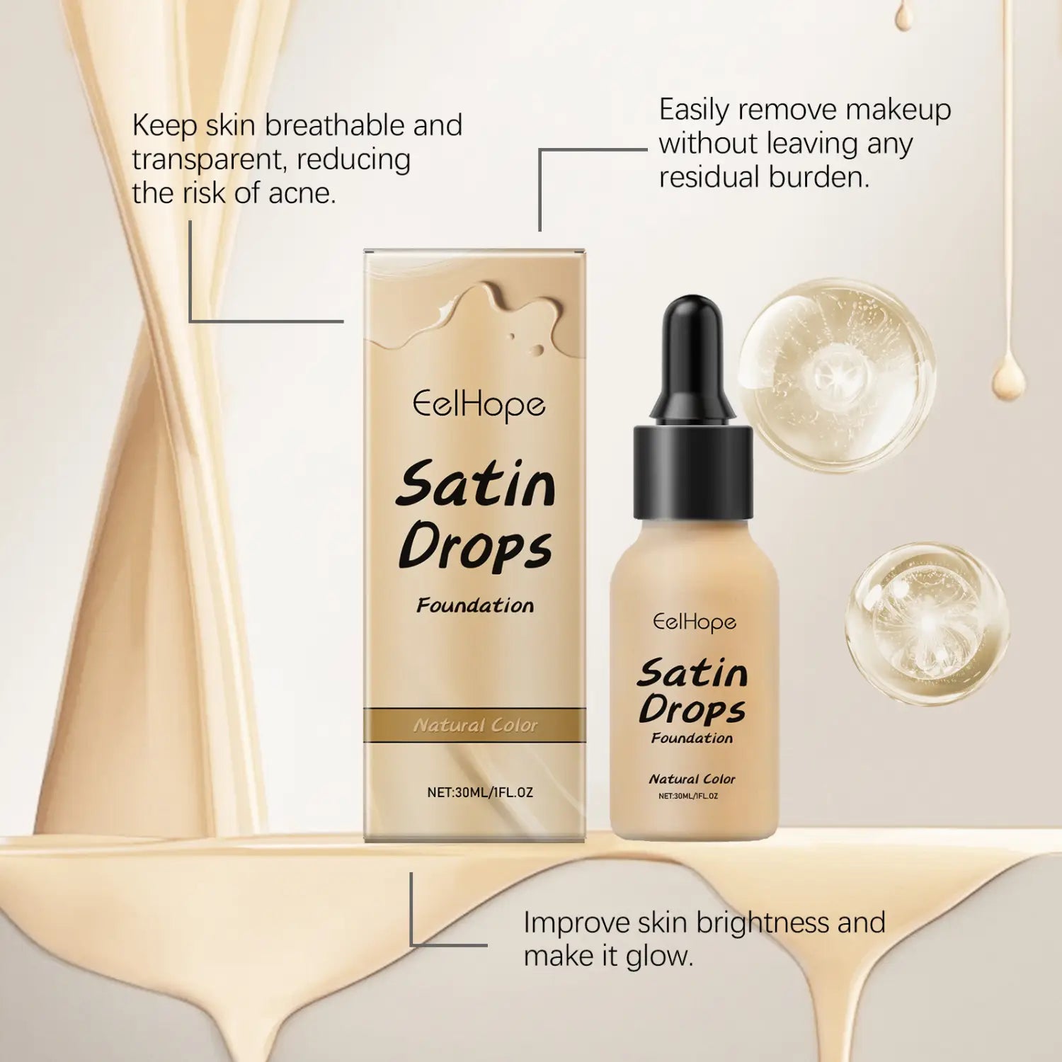 Concealer Moisturizing Lightweight Natural Brightening Foundation 30ml