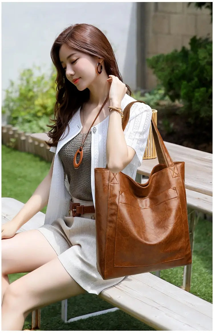 Bruine polyester koffer Organizer tas met ritszak en PU lederen trim