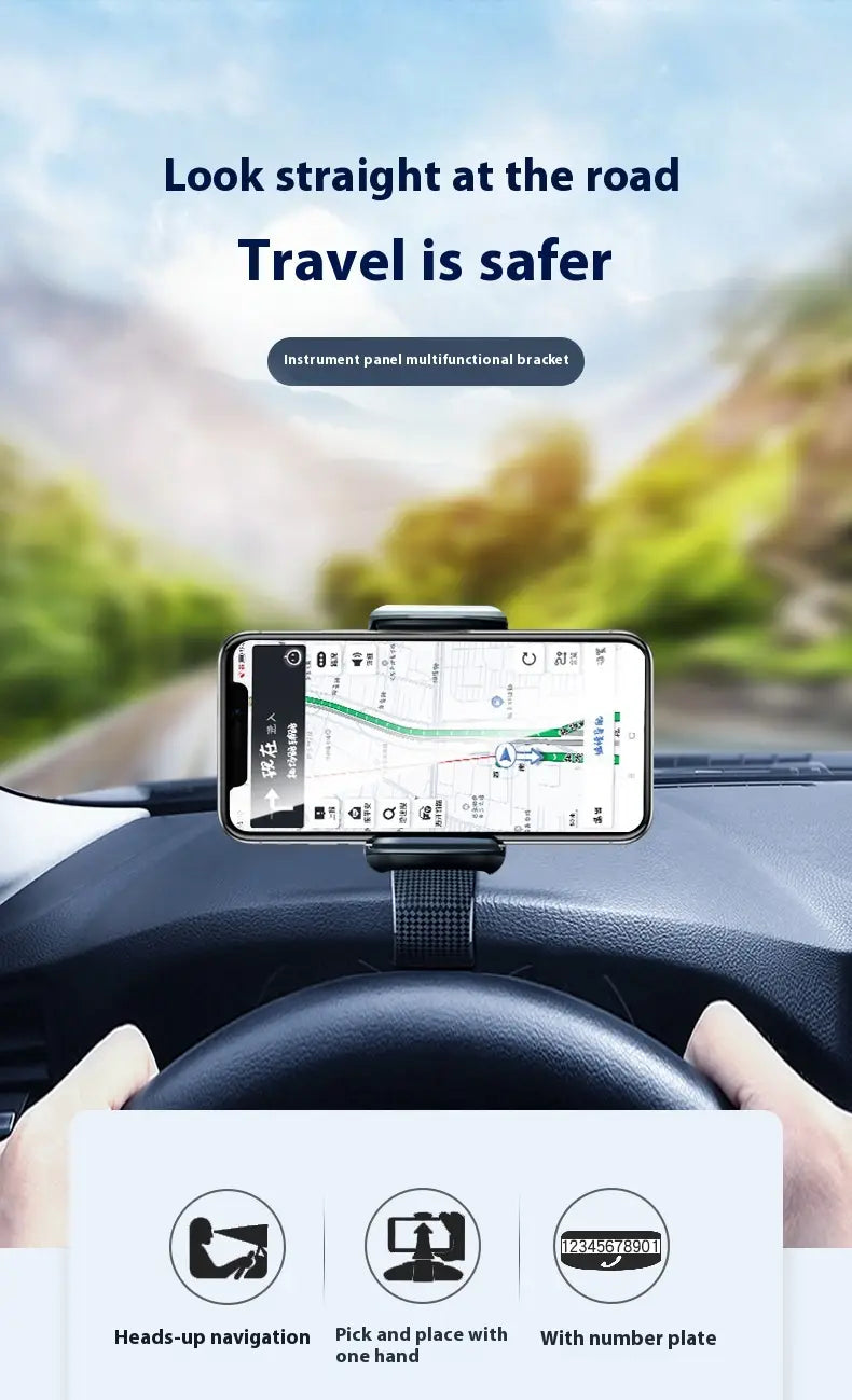 Universal Car Phone Holder Dashboard Mount for Navigation and Safety