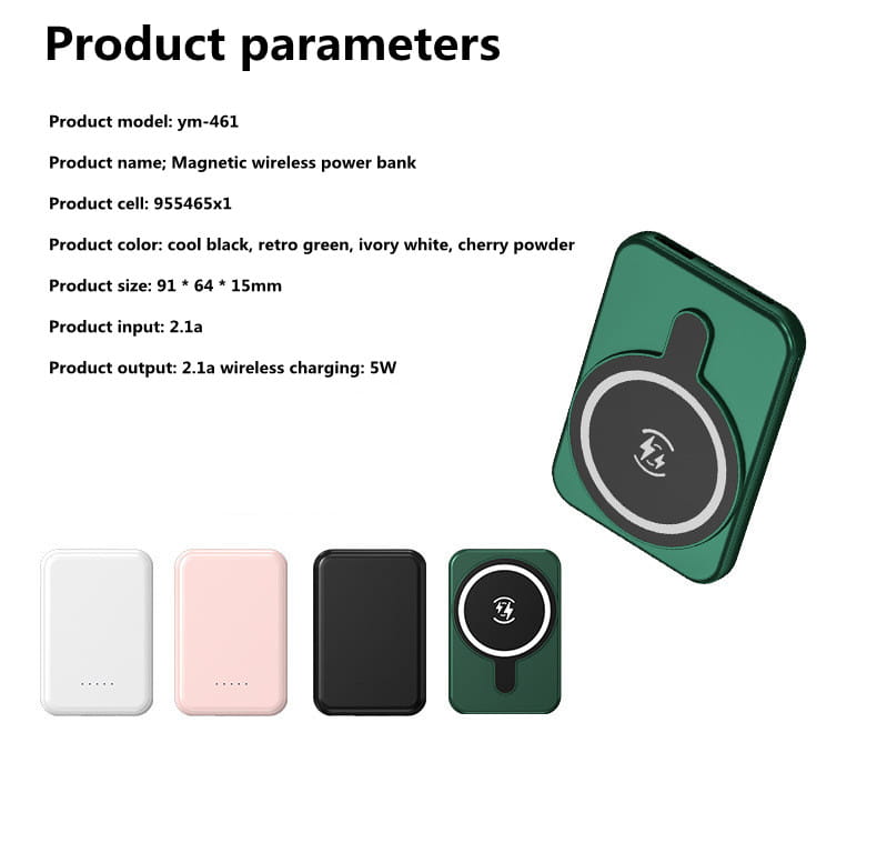 Mini Magnetic Power Bank 5000mAh Wireless