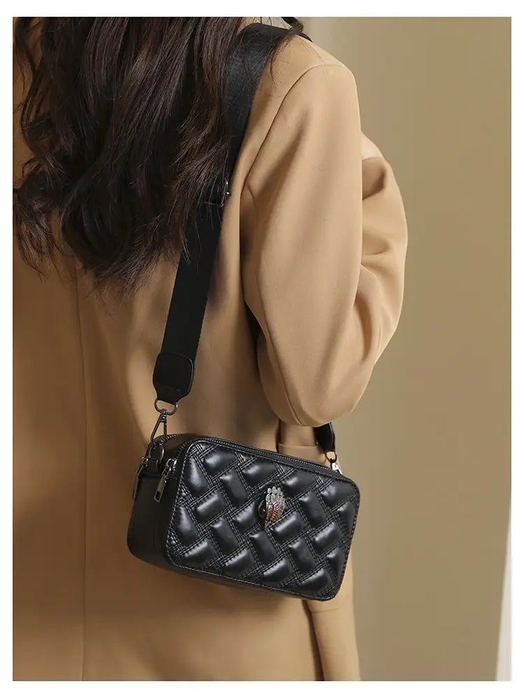 Wide Shoulder Strap Crossbody Bag with Eagle for Daily