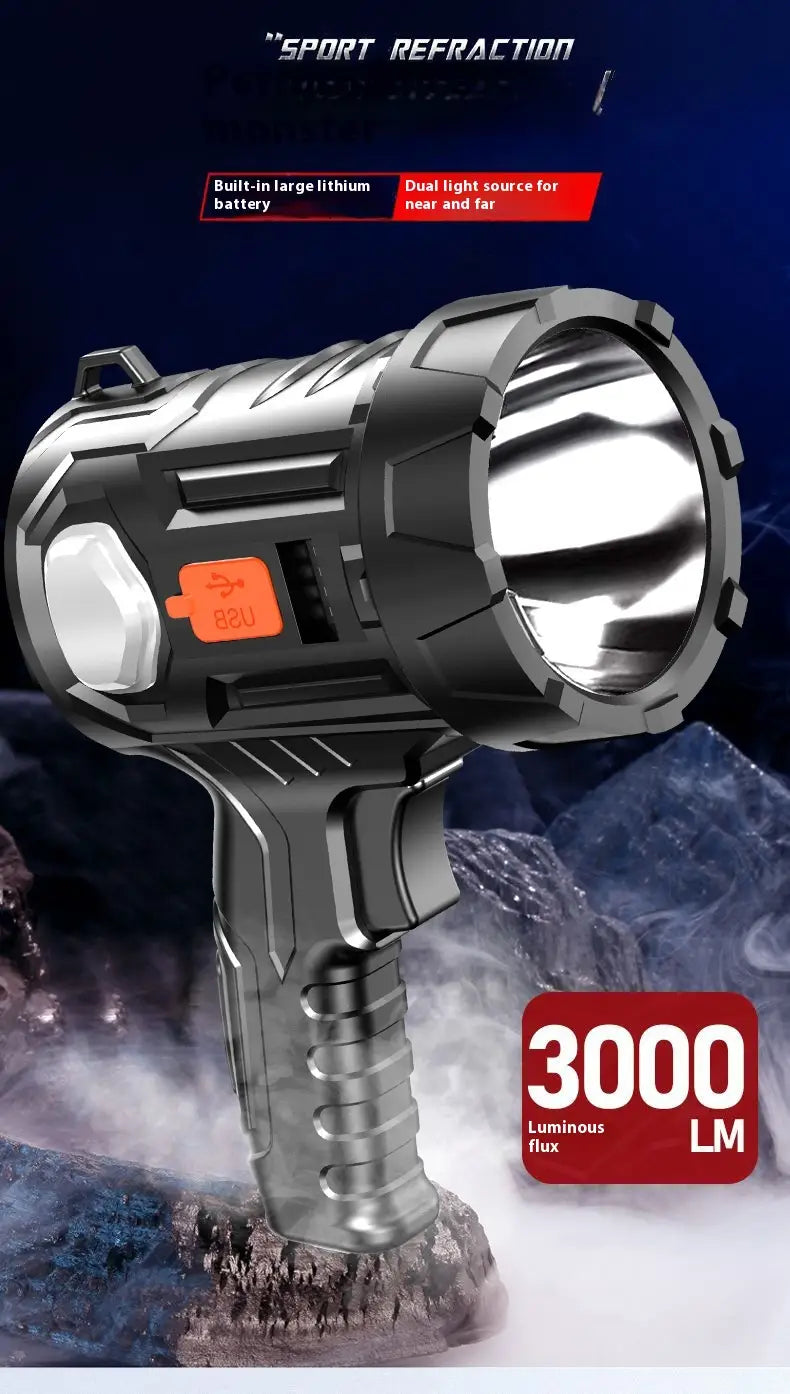 Handheld USB Rechargeable Flashlight for Outdoor Emergency and Camping