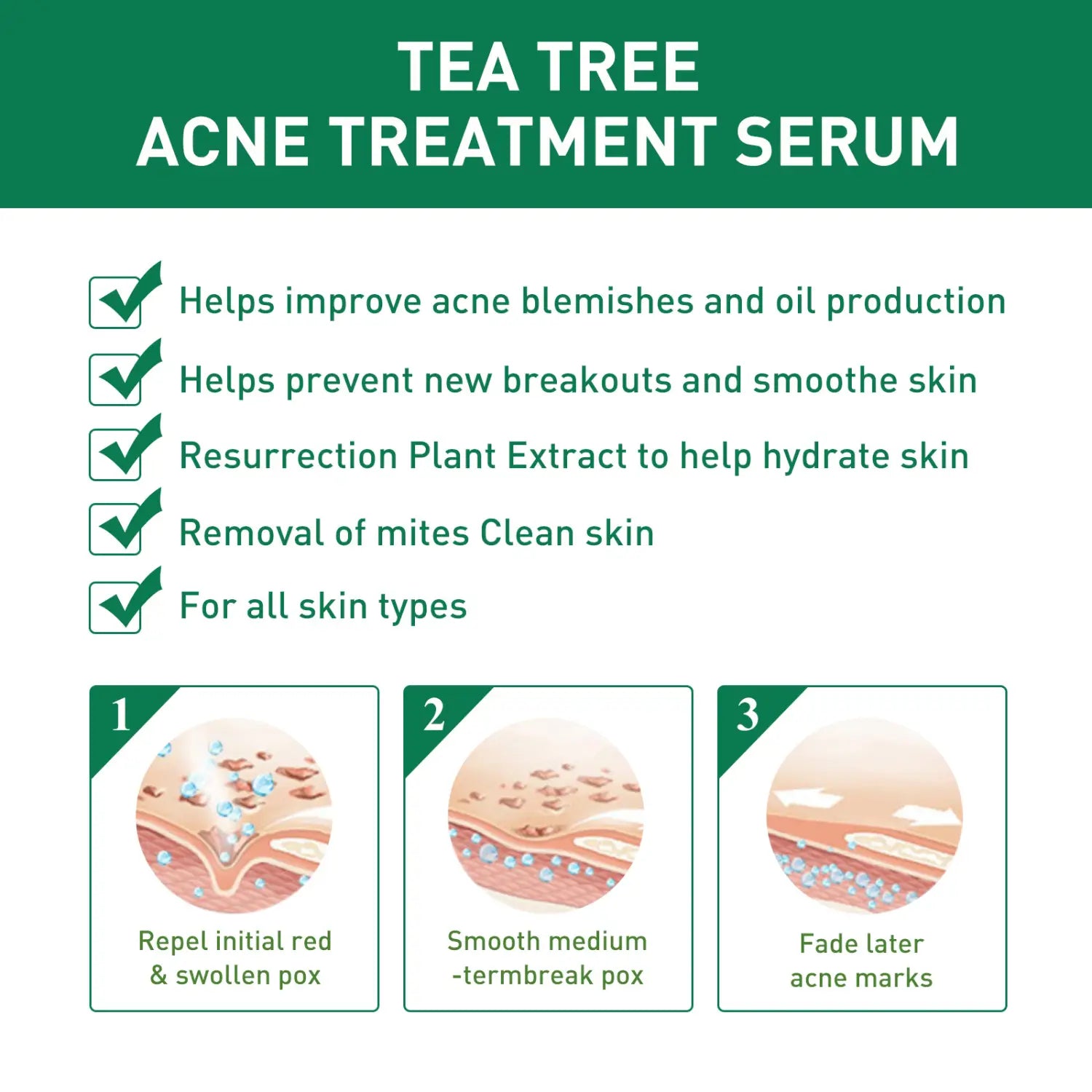 Tea Tree Oil Facial Nursing Solution for Skin Cleaning 17ml