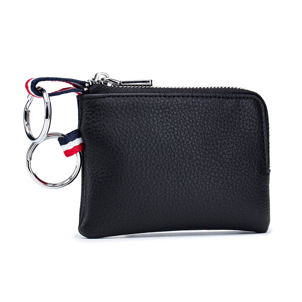 Men’s Coin Purse European And American Leather Mini Wallet Soft Leather Zip Coin Driving License Key Case Card Holder