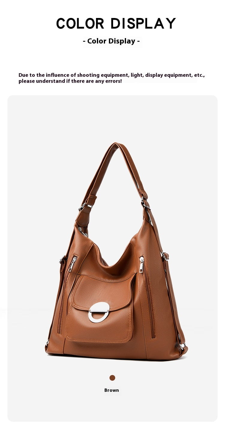 Borsa a tracolla con doppi spalline in argento nero marrone chiaro o bianco