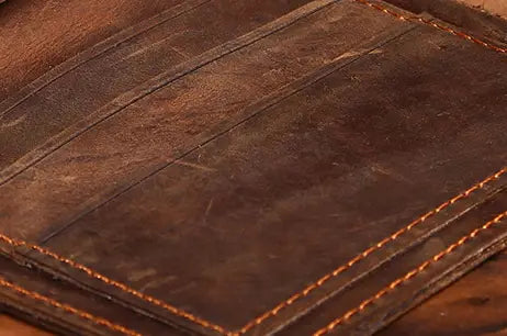 Vintage Crazy Horse Leather Wallet for Men Featuring Cowhide in the United States