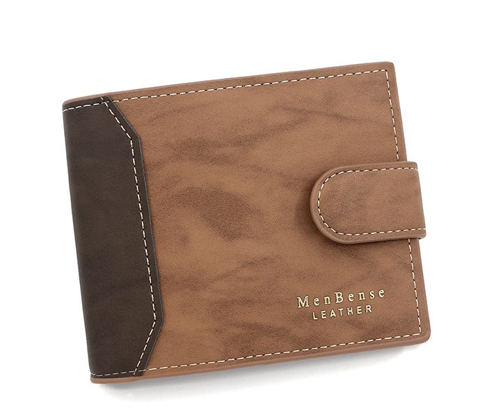 Men’s Wallet Short Style With Korean Edition Hinge Gold Stamping - Korean Hinge Wallet: Where Style Meets Secret Stash