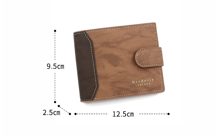 Men’s Wallet Short Style With Korean Edition Hinge Gold Stamping - Korean Hinge Wallet: Where Style Meets Secret Stash