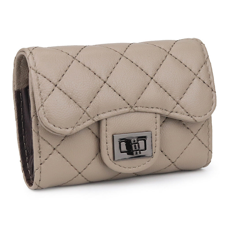 Sheepskin Expanding Card Holder Diamond Plaid Women - Sheepskin Card Holder That’s Fancier Than Your Ex