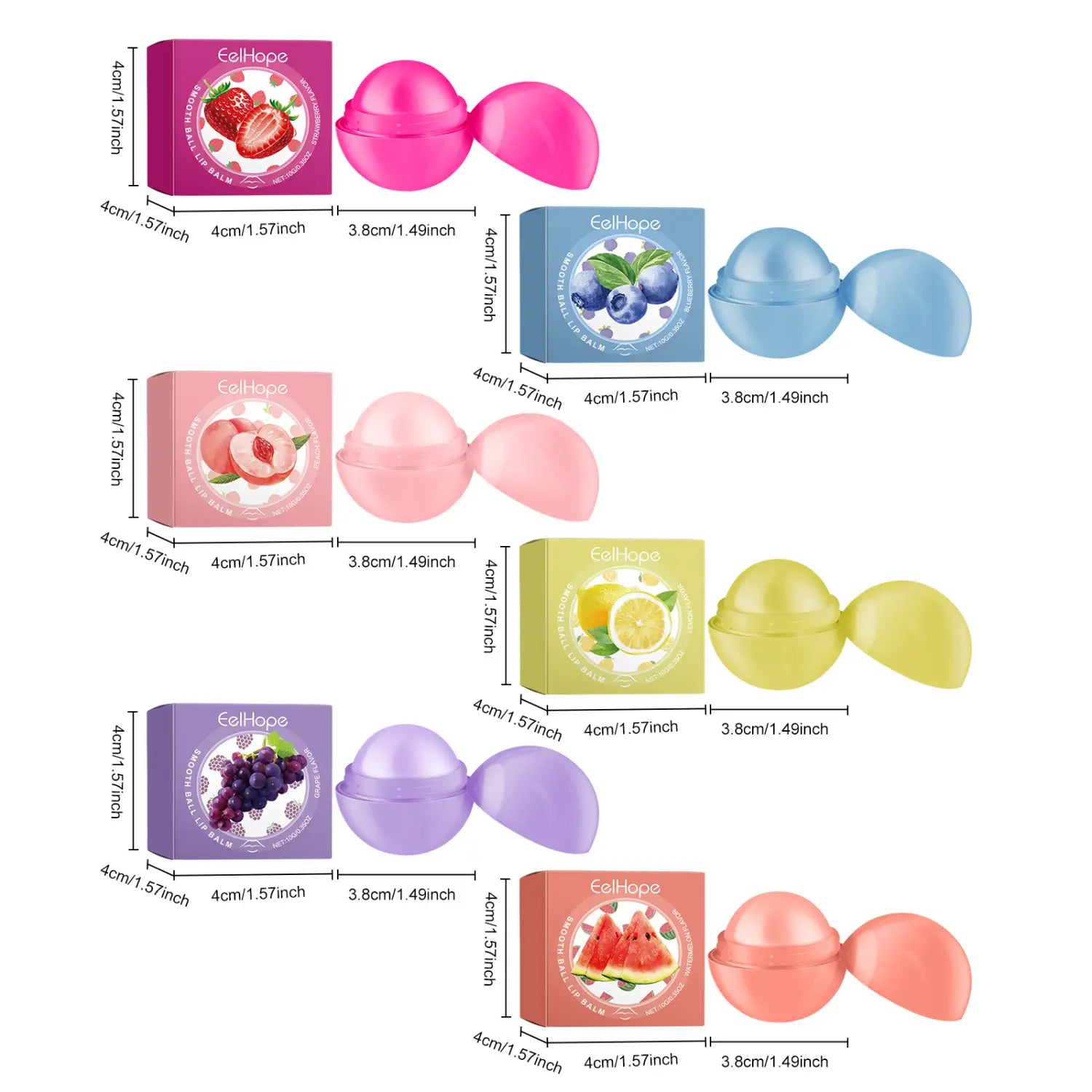 Moisturizing Lip Balm with Fruit Flavors and Shea Butter for Care