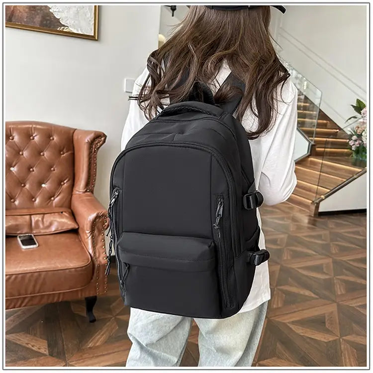 Solid Color School Rucksack Polyester Nylon Urban Umhängetasche für Männer und Frauen