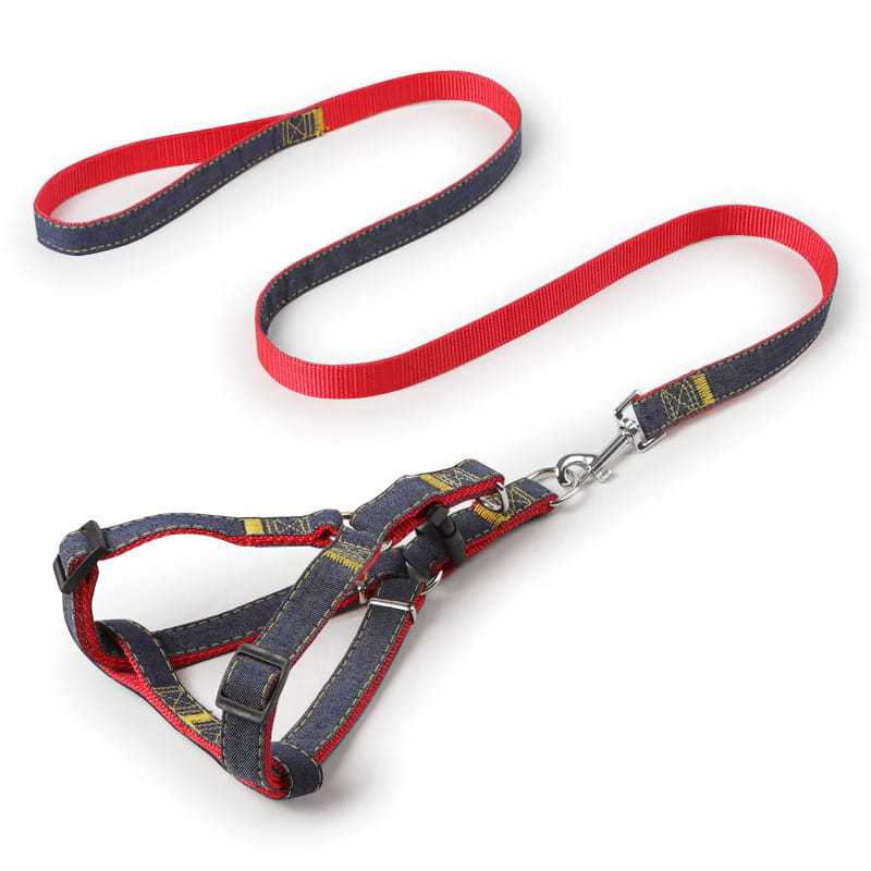 Ligne pour animaux de compagnie en deux pièces et collier de traction thoracique pour chiens chats