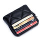 Short Sheepskin Coin Purse Women’s Fashion Leather Embroidered Plaid