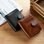 Leather Men’s First Layer Short Wallet Multiple Card Slots - Wallet So Nice It’s Giving Your Pants a Raise