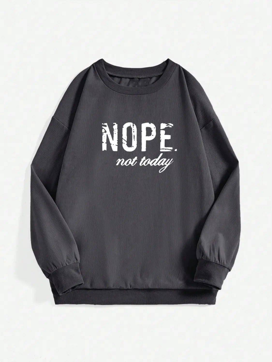 Long Sleeve 3D Letter Graphic Sweatshirt Polyester Drop Shoulder Pullover