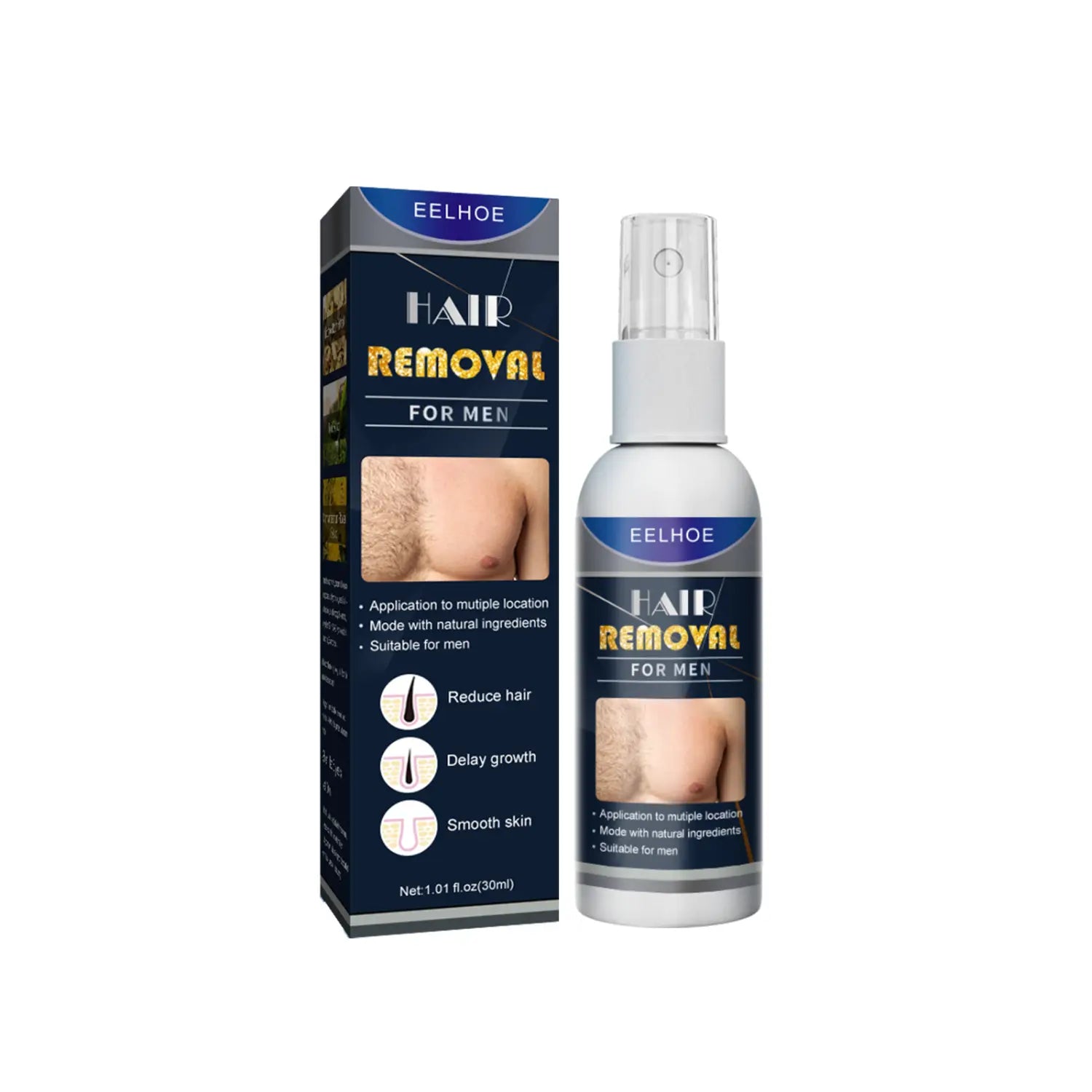 Spray para depilación para hombres y mujeres con piernas velludas