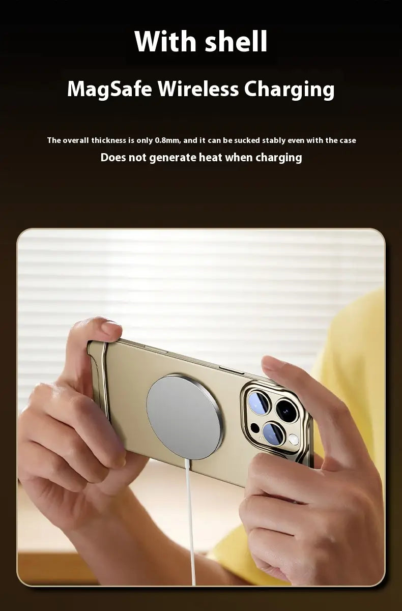 Two-in-One Metal Shell for iPhone with Corner Pad Phone Seamless