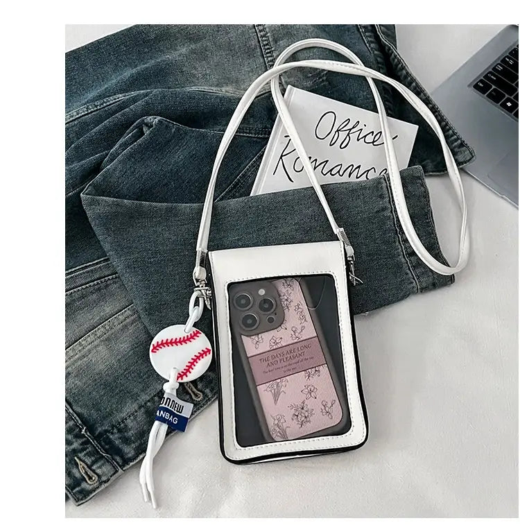 Fehér és sárga puha PU válltáska belső cipzárral