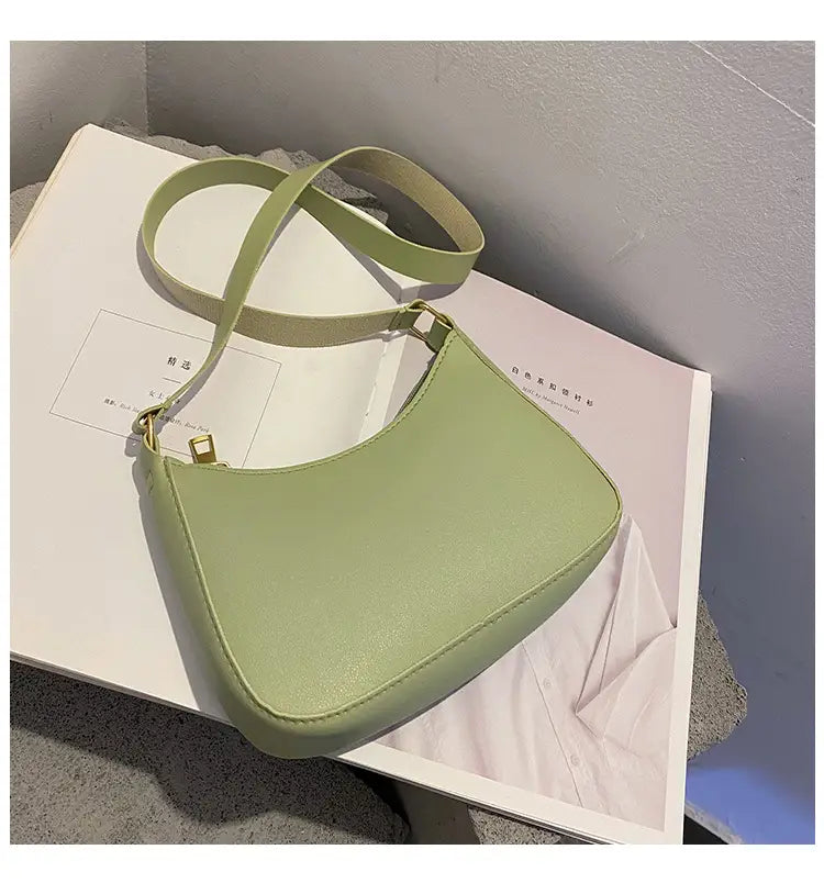 PU Leather Shoulder Bag Medium Size Lightweight Untined Multi-Color Purse