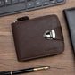 D575-4 Rustic Brown PU Leather Wallet for Men with Polyester Lining - d575-4