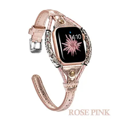 Handmade vintage metal bracelet fashion leather strap