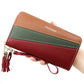 Simple Long Color Matching Fashion Coin Purse Card Holder Handbag - Coin Purse Card Holder R8901-11 Fashionably Funny