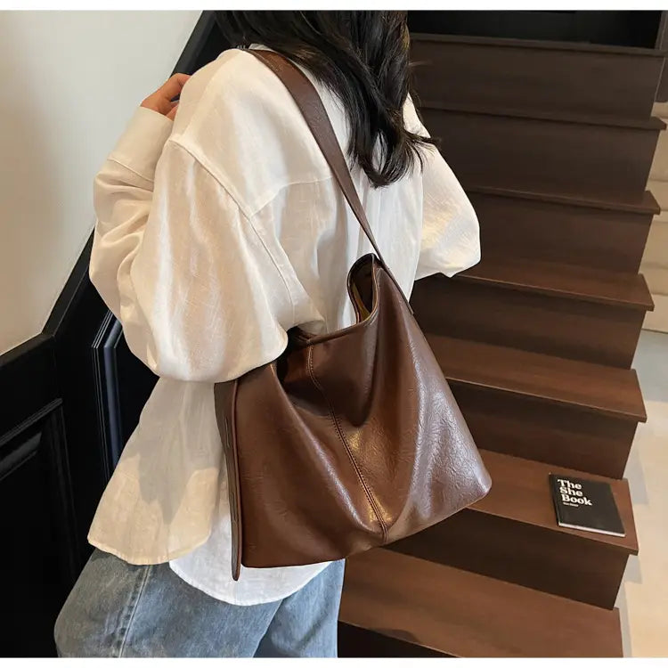 Sac d'emballage en cuir de simplicité urbaine PU Organisateur de voyage marron blanc noir