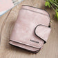 Simple Short Solid Color Three Fold Magnetic Buckle Wallet Multi Card Large Capacity Women’s Purse - Solid Color