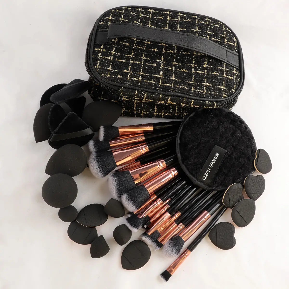47 Piece Makeup Brush Set with Cosmetic Bag Non-Latex Blenders and Tools