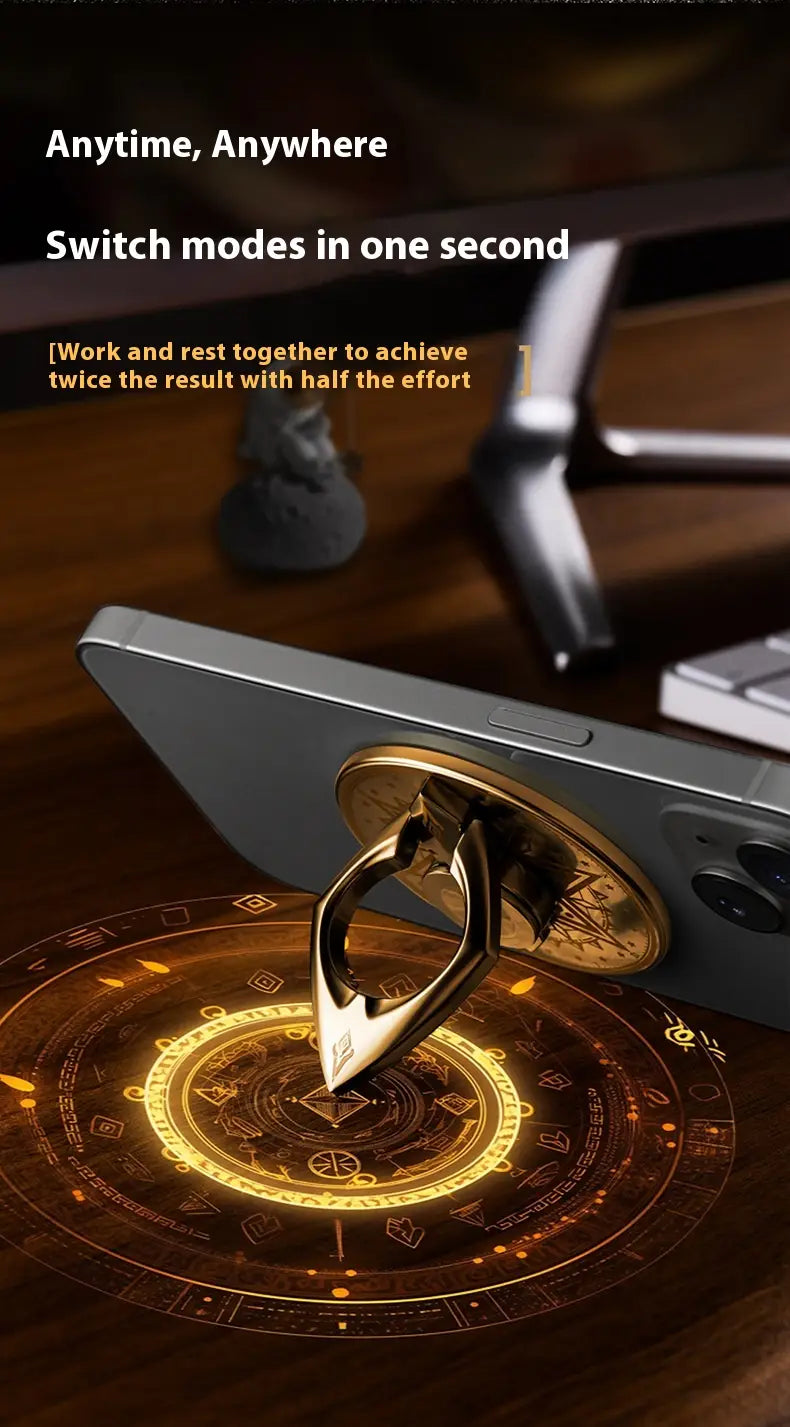 Ice Snow Palace and Night Moon Fingertip Gyro Magnetic with Rotating Fastened Ring