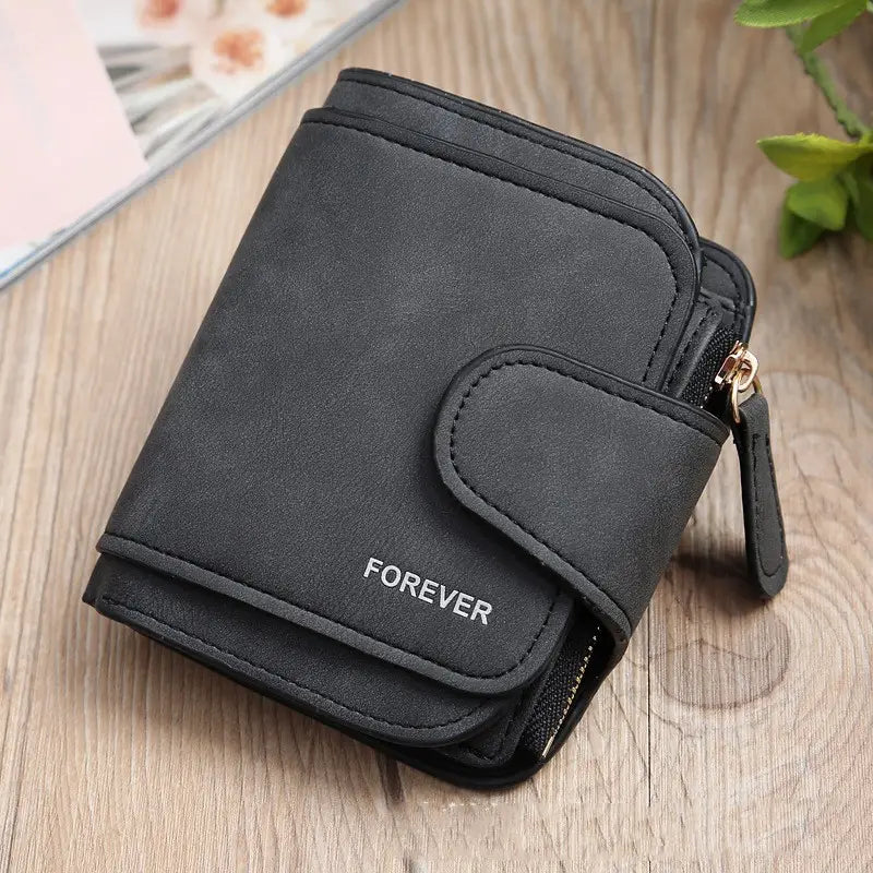 Solid Color PU Leather Card Holder Wallet with Magnetic Closure in the United States