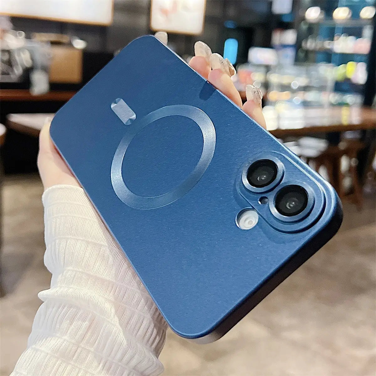 Metallic Paint Magnetic Phone Case for iPhone Non-Apple Brand Compatible