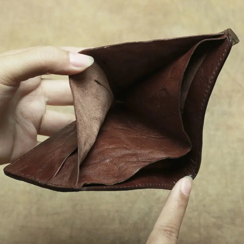 Portefeuille de bifold en cuir authentique vertical et horizontal Slim Card Portez pour les hommes